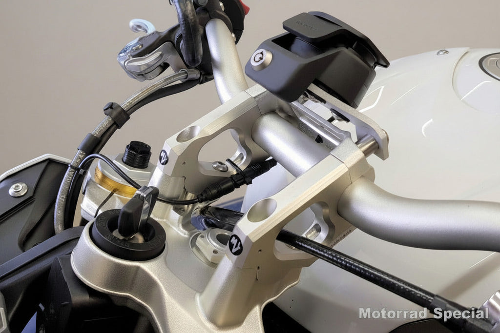 Navihalter BMW S1000R mit MV-Lenkererhöhung für TomTom