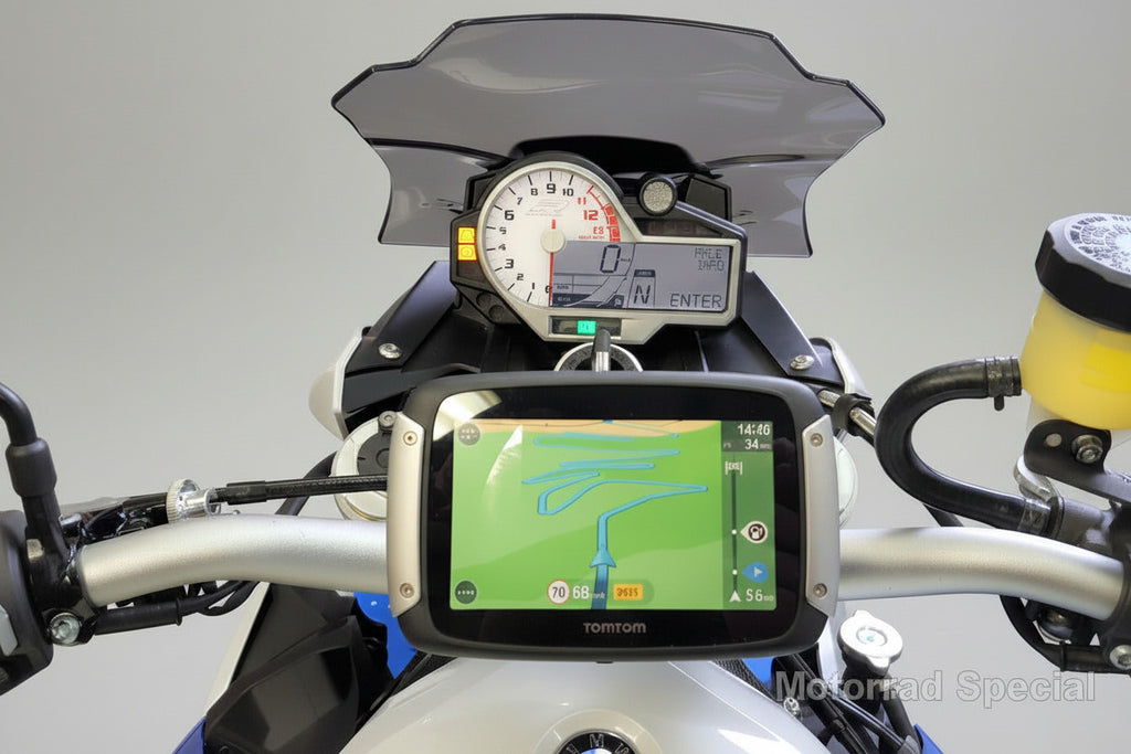 Navihalter BMW S1000R mit MV-Lenkererhöhung für TomTom