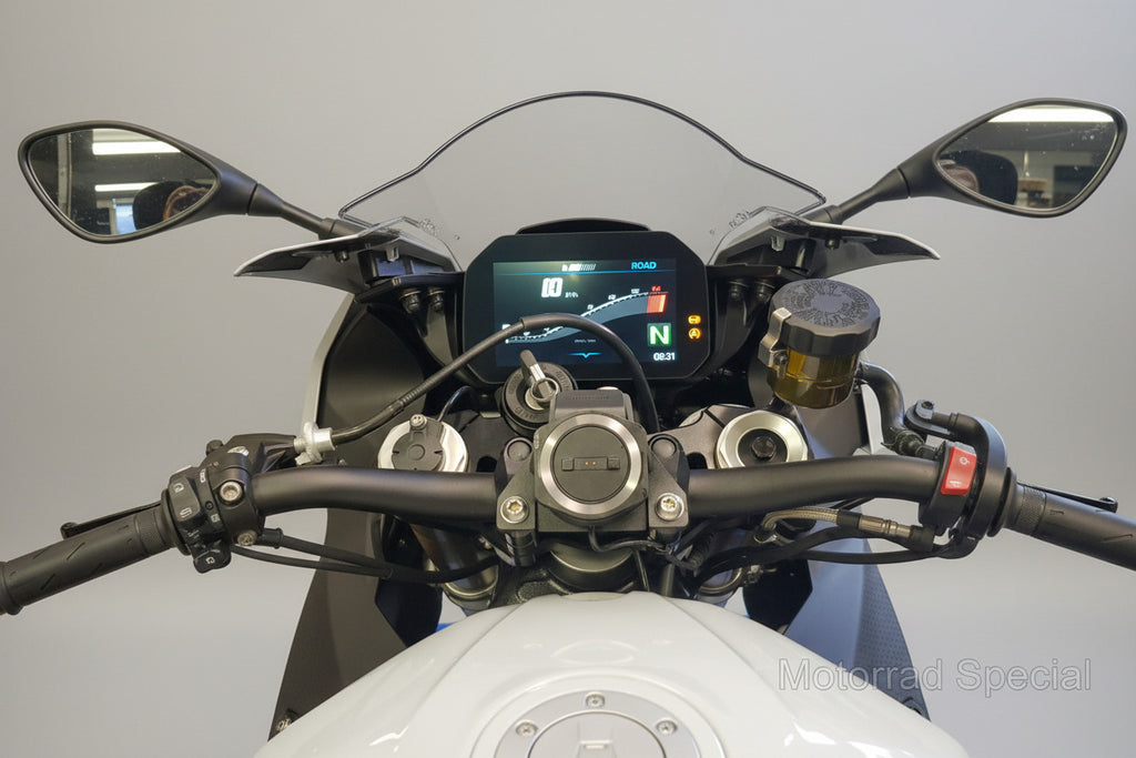 Navihalter BMW S1000RR mit AC-Schnitzer Lenkerumbau für TomTom