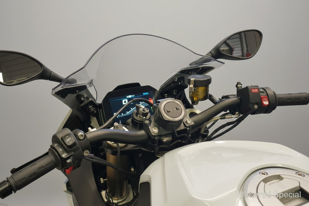 Navihalter BMW S1000RR mit AC-Schnitzer Lenkerumbau für TomTom