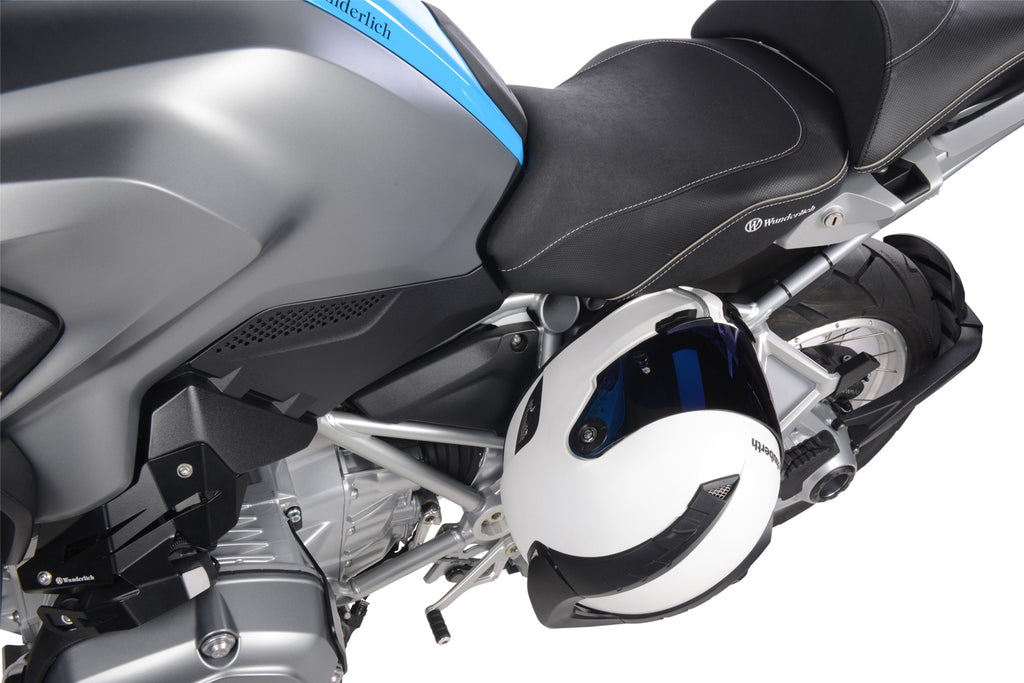 Wunderlich Helm-Lock für BMW R1200GS LC und R1200GS Adventure, Helm unterwegs sicher am Motorrad befestigen.