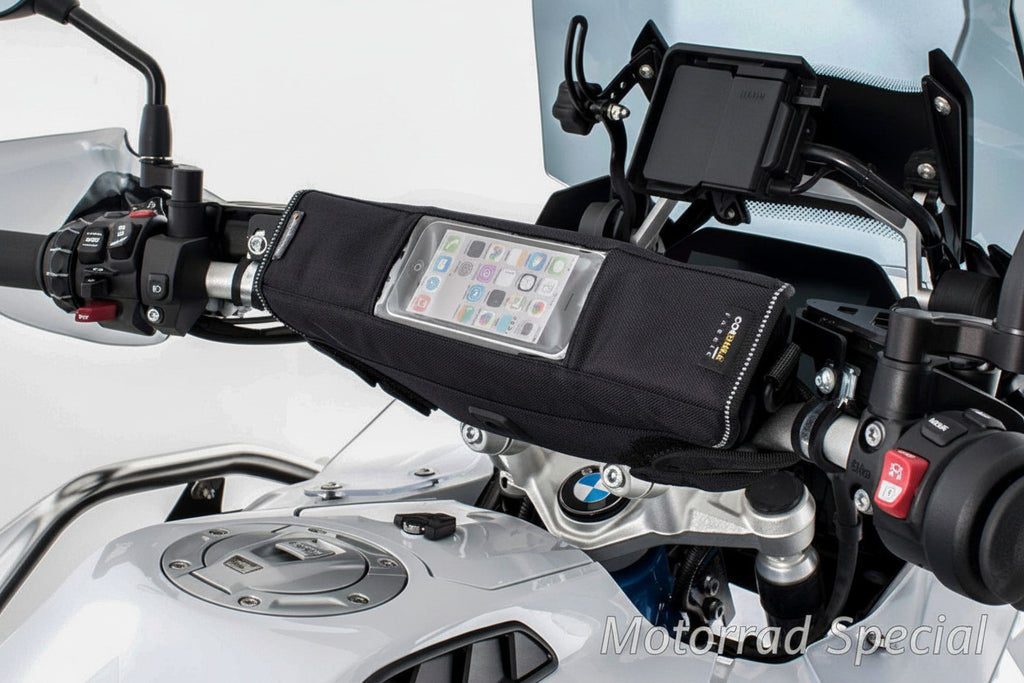 Wunderlich Lenkertasche mit integriertem Handyfach für Smartphone und Motorradzubehör