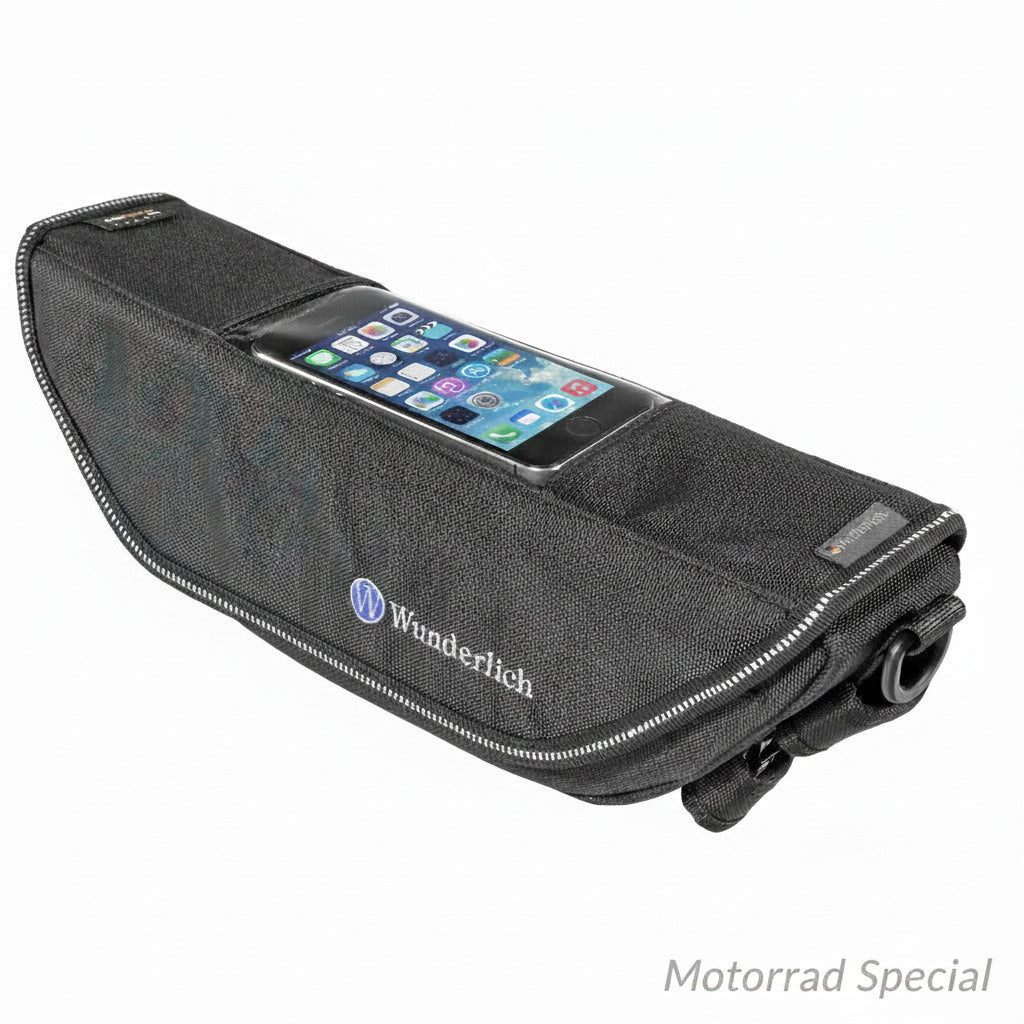 Motorrad Lenkertasche von Wunderlich mit integriertem Handyfach und praktischen Stauraum